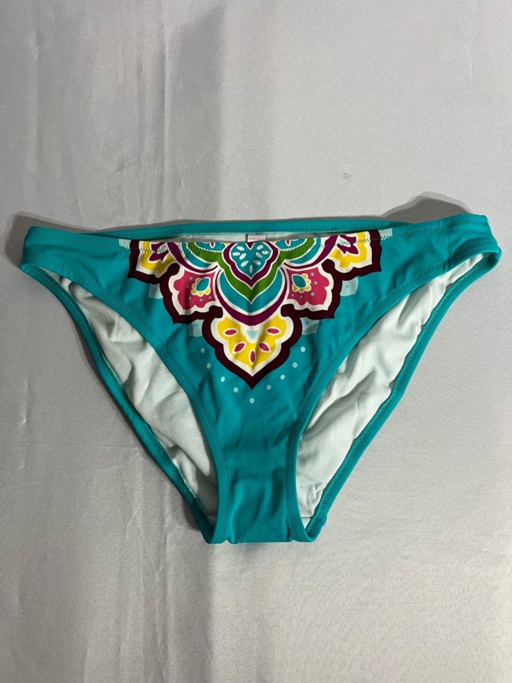 Victoria’s Secret Women’s Teal Low Rise Cheeky Bikini Bottom Mandala Print Large